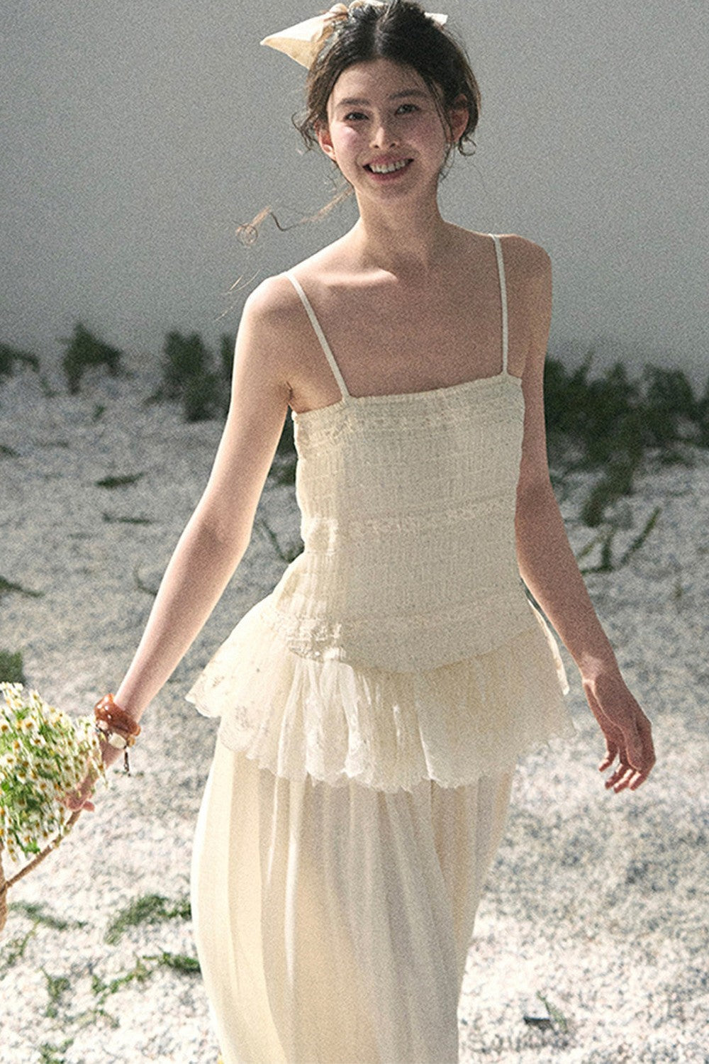 French Lace Summer Top and Pants Set