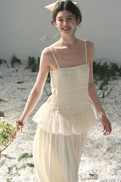 French Lace Summer Top and Pants Set