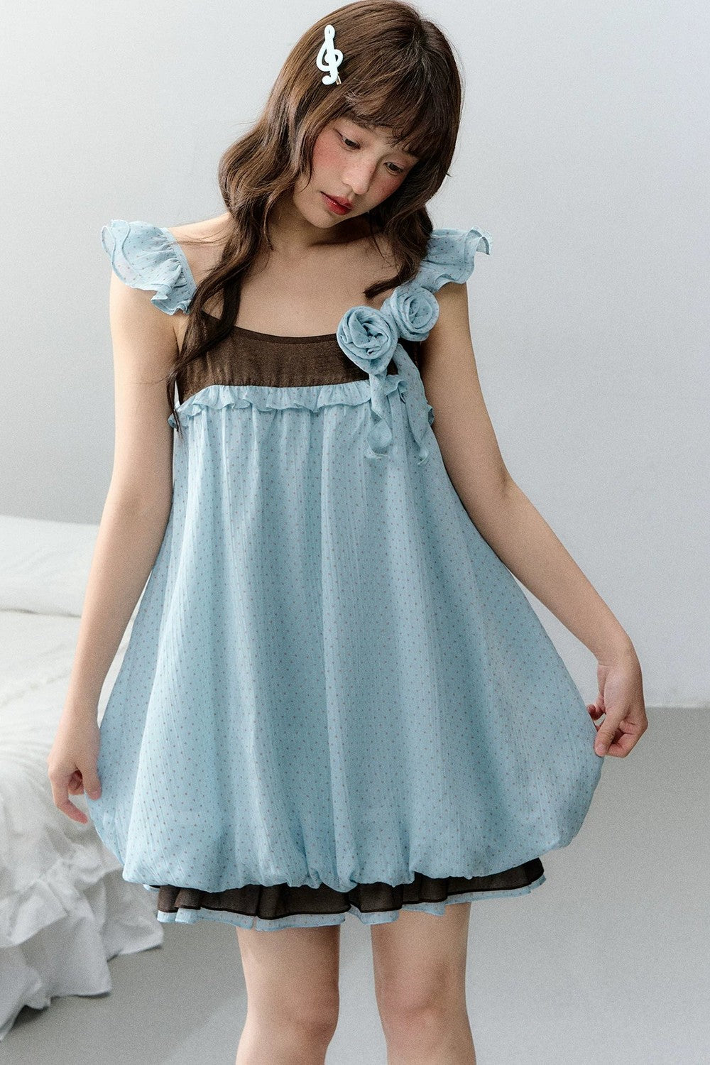 Strawberry Sundae Floral Flutter Sleeve Dress