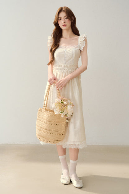 White Shell Lace Dress