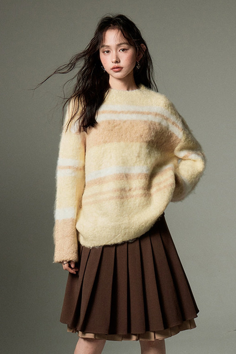 Color-Block Striped Sweater