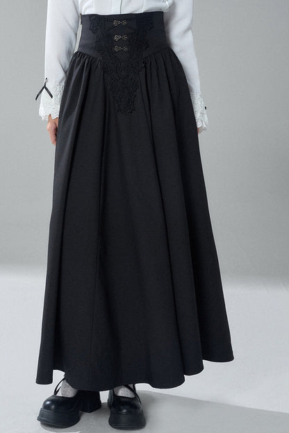 Gothic Black Skirt and White Shirt Set-Up