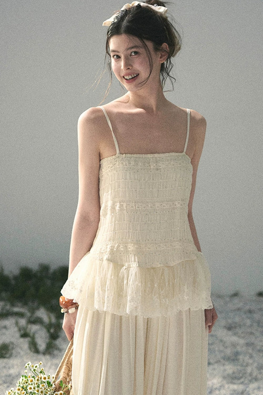 French Lace Summer Top and Pants Set