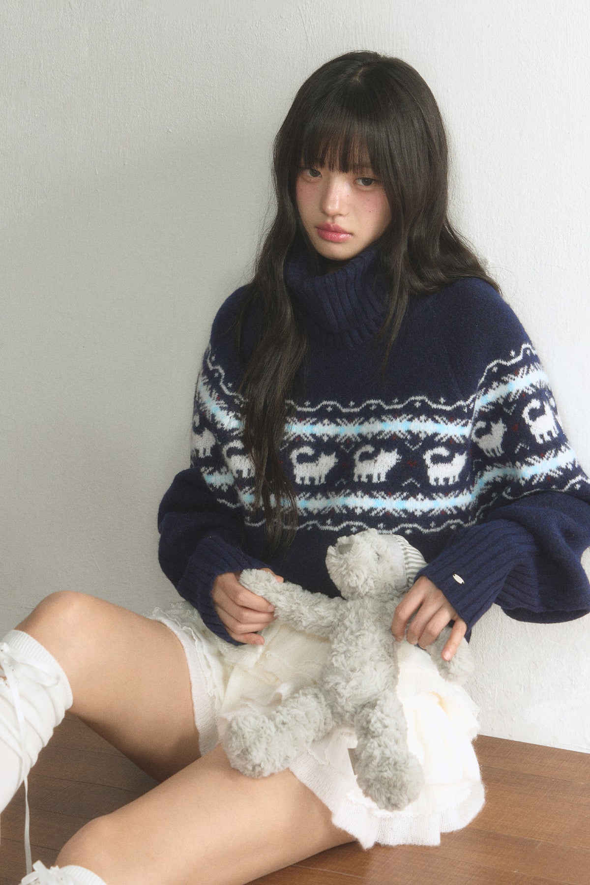 Fair Isle Cat Turtleneck Sweater