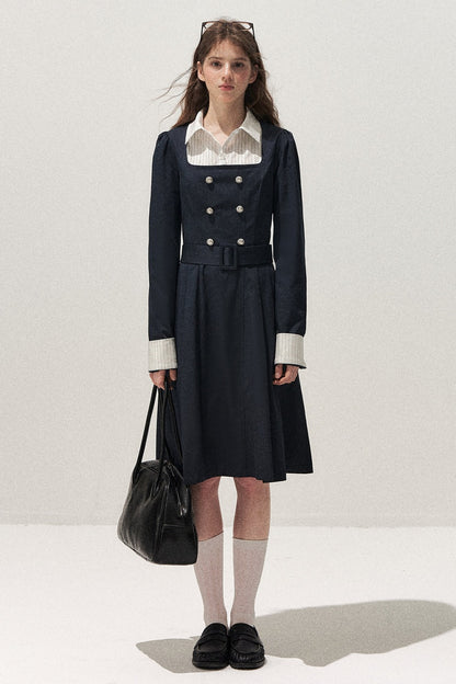 Retro Two-Piece Trench Dress