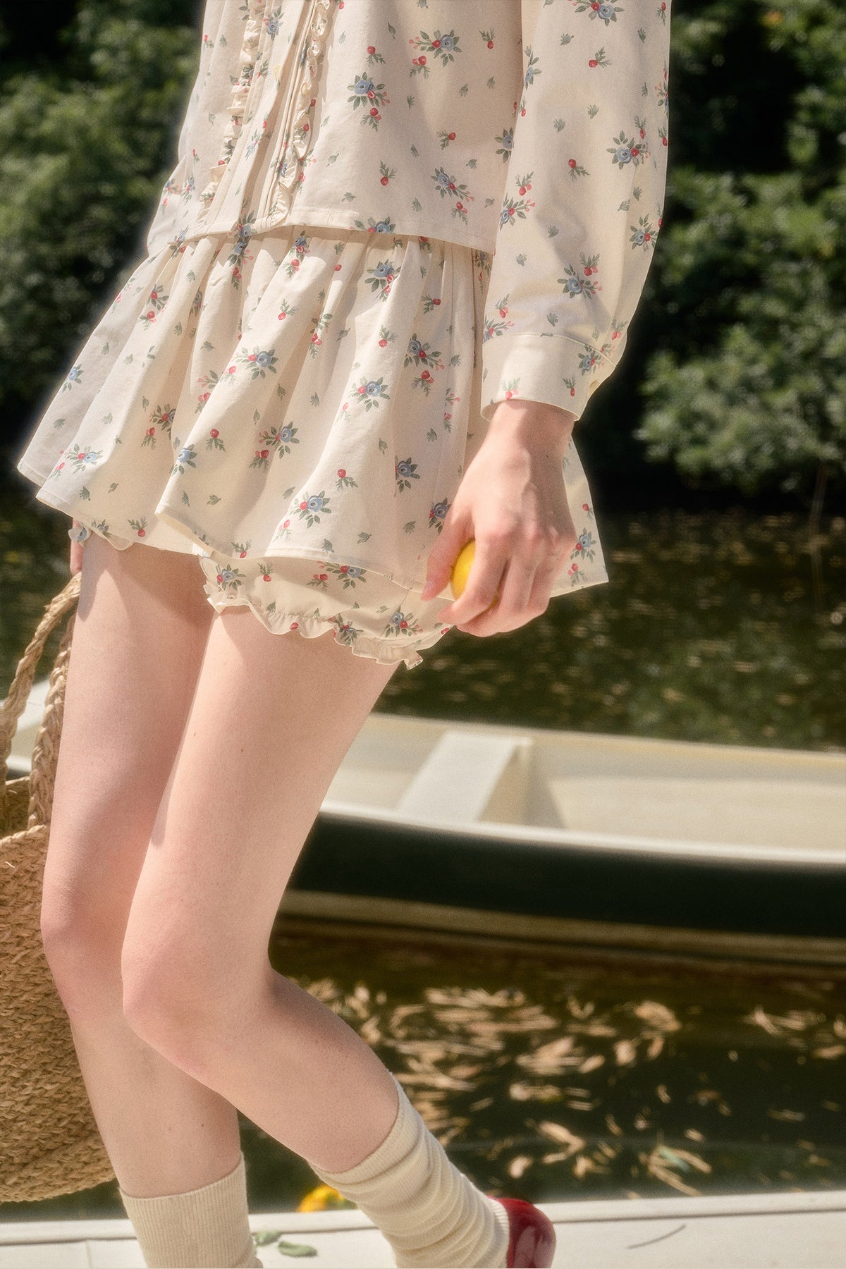 Floral Shirt and Skirt Set-Up