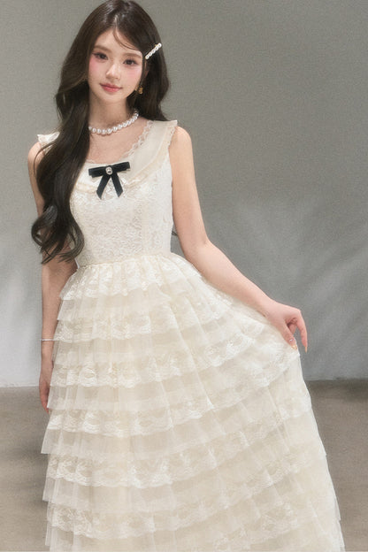 Thousand-Layer French Lace Dress