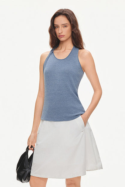 Cotton Drawstring Flower-Bud Skirt