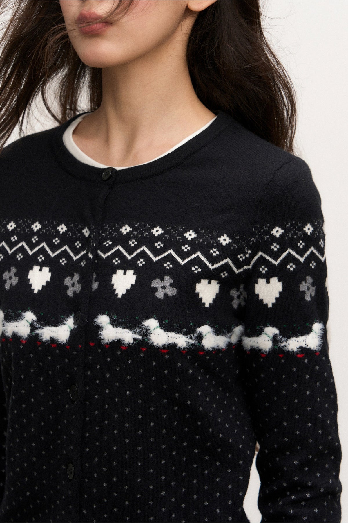 Fair Isle Cardigan Skirt Set