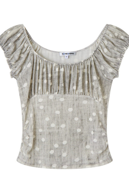 Polka Dot Pleated Camisole