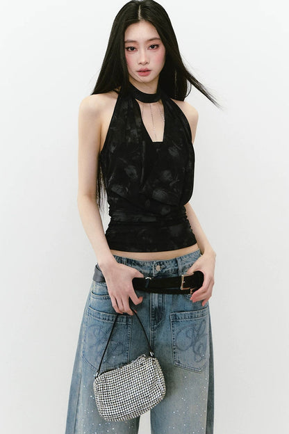 Chain Halter Neck Tank Top