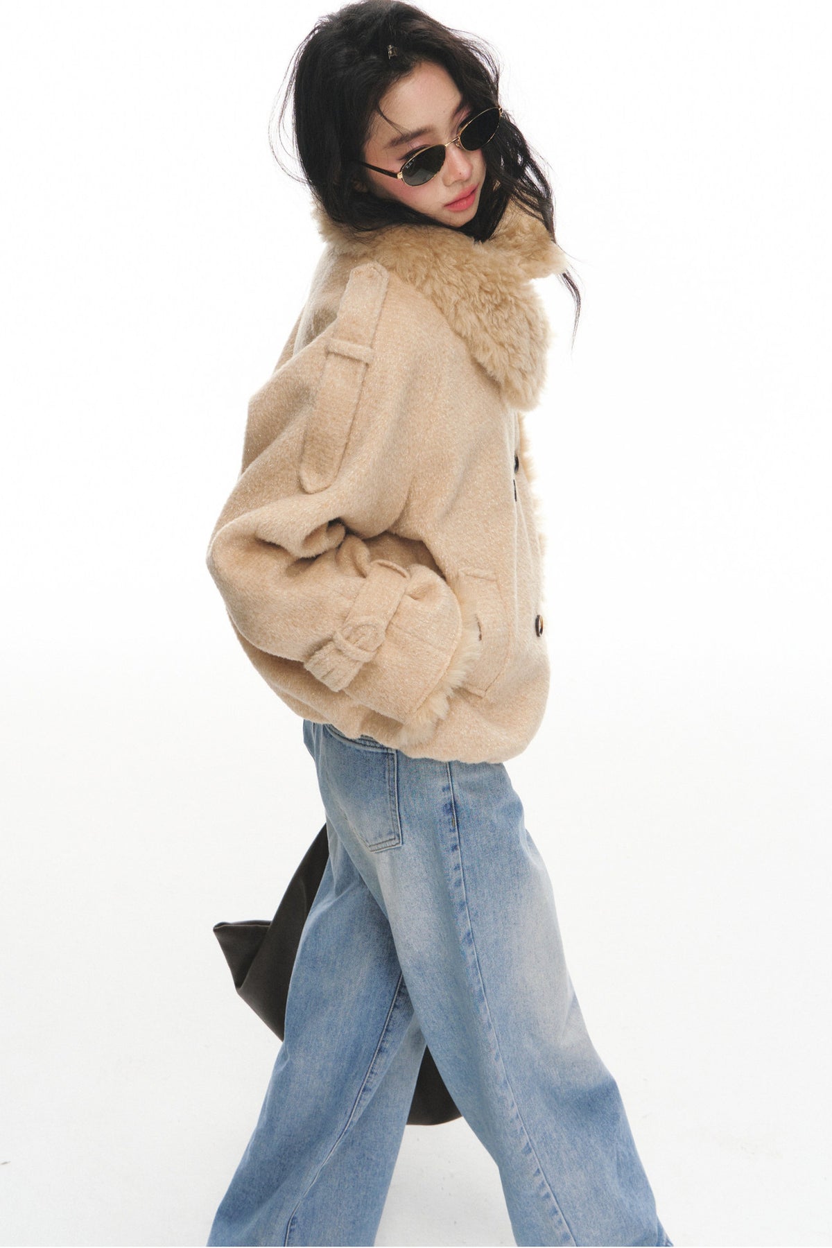 Ensemble veste courte en laine et pantalon