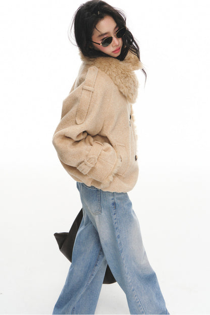 Ensemble veste courte en laine et pantalon