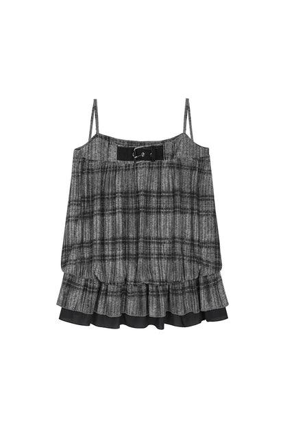 Plaid Camisole and Cover-Up Set-Up