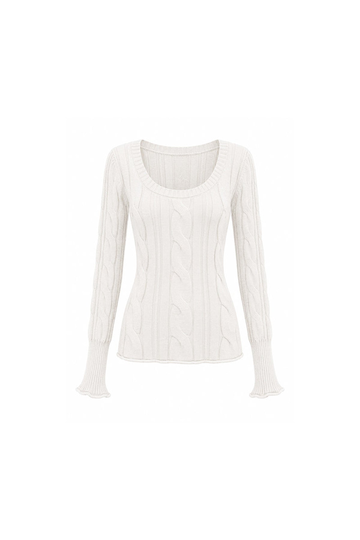 Beige Knit Base Layer Top Set-Up