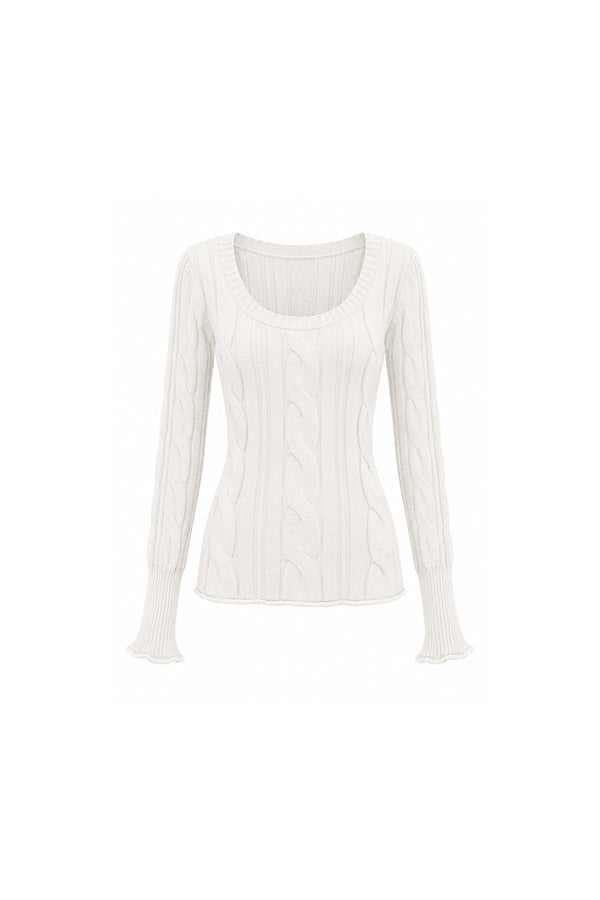 Beige Knit Base Layer Top Set-Up