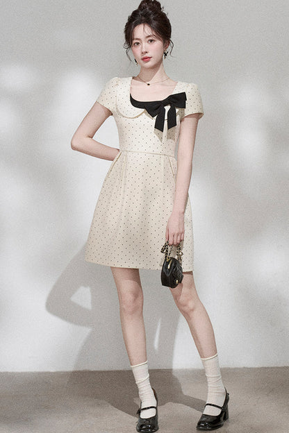 French Collar Bow Dress