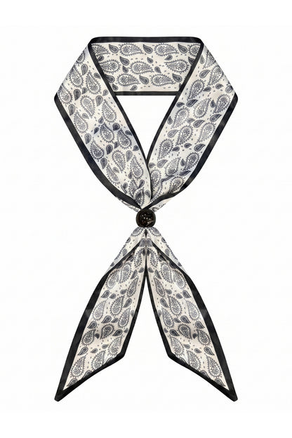 Set-up aus gestuftem Kleid im Denim-Look mit Paisley-Schal-Shirt