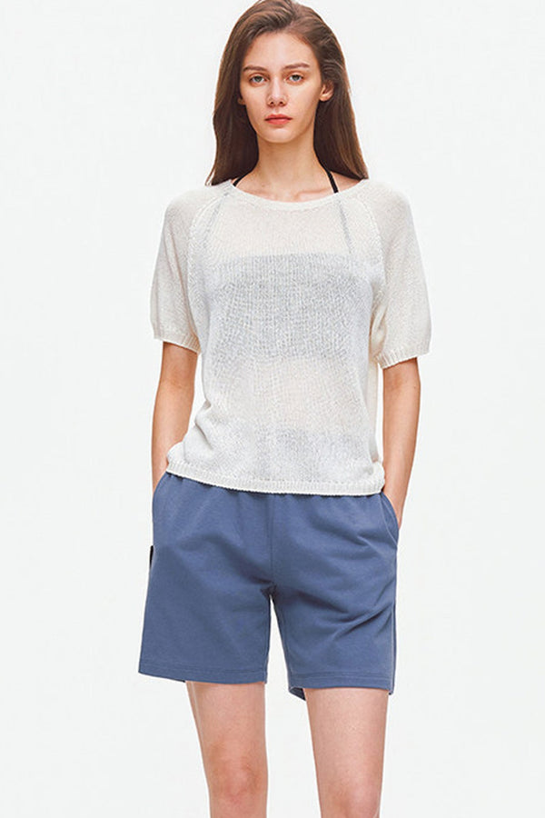 Silk Blend Knit Raglan Top