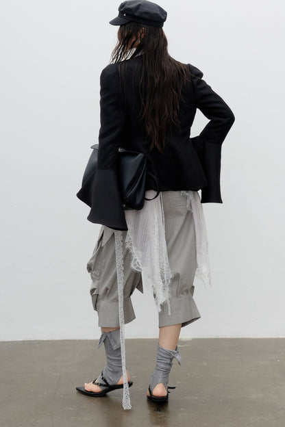Buttoned Bell-Sleeve Jacket