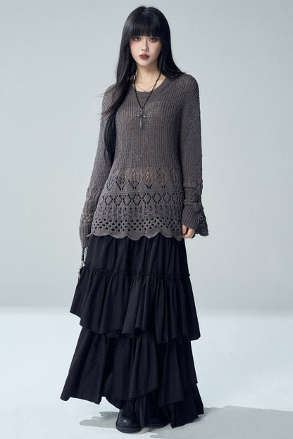 Hollow Knit Cover-Up Sweater