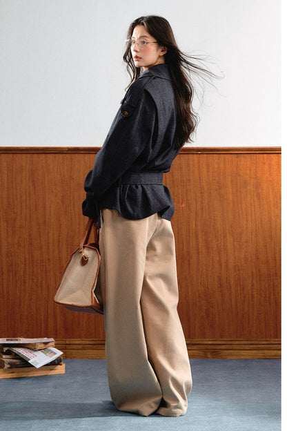 Retro Denim Trench Coat