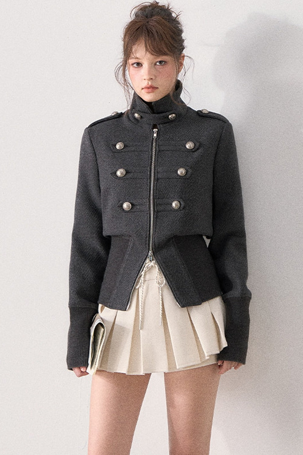 Napoleon Style Double-Breasted Woolen Coat