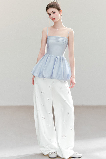 Textured Pleated Hem Top