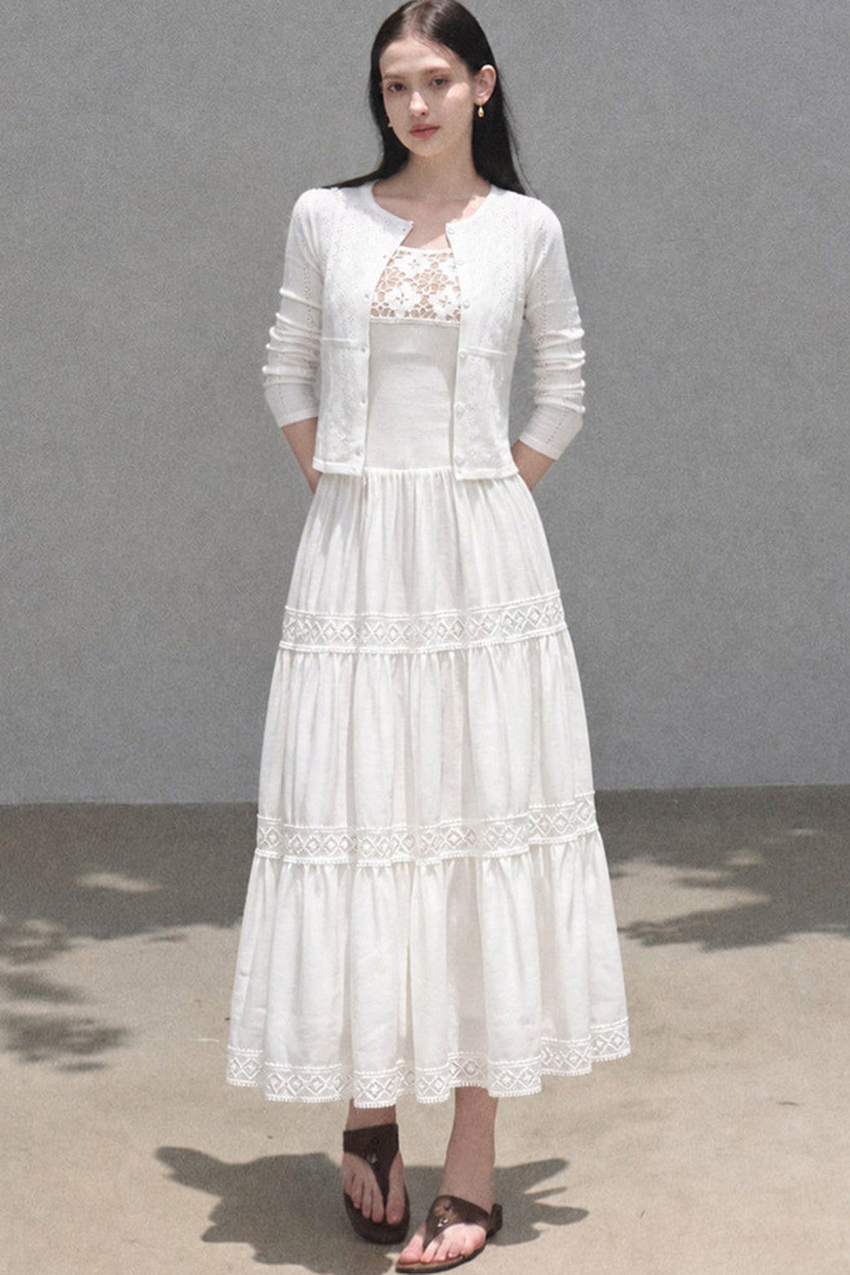 Ensemble robe en maille et cardigan