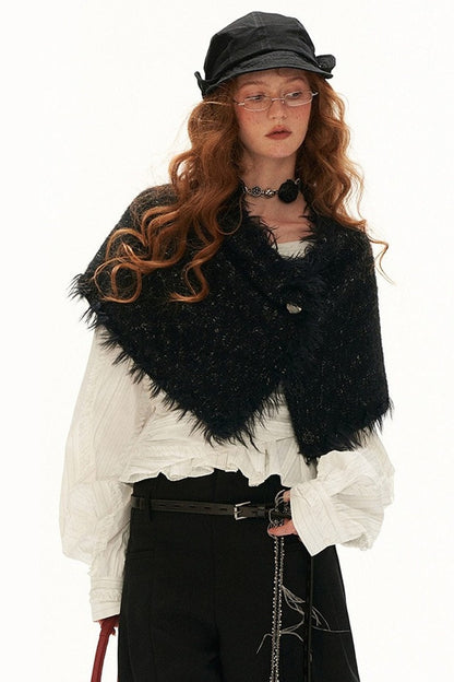 Blouse épaules dénudées à volants effet superposé