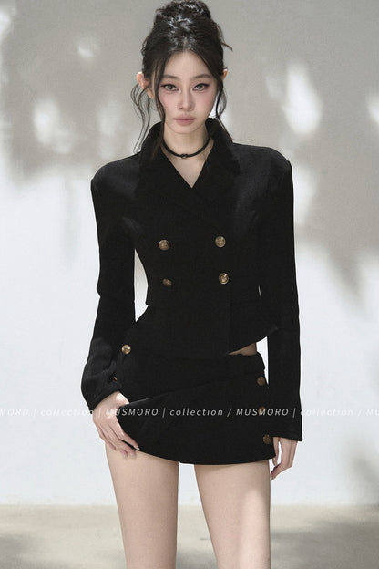Corduroy Jacket and Skirt Set
