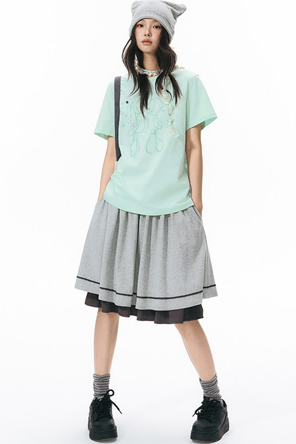 Kiss Print Short Sleeve Blouse