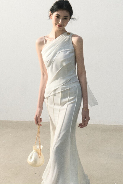 Asymmetrical Shoulder-Cut Tank Top