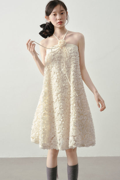 Robe jacquard blanc lait