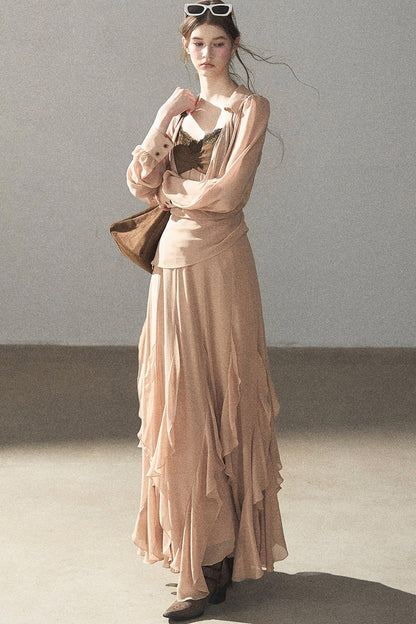 Cinnamon Pink Top and Suspender Dress Set-Up