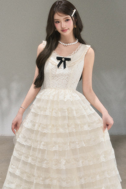 Thousand-Layer French Lace Dress