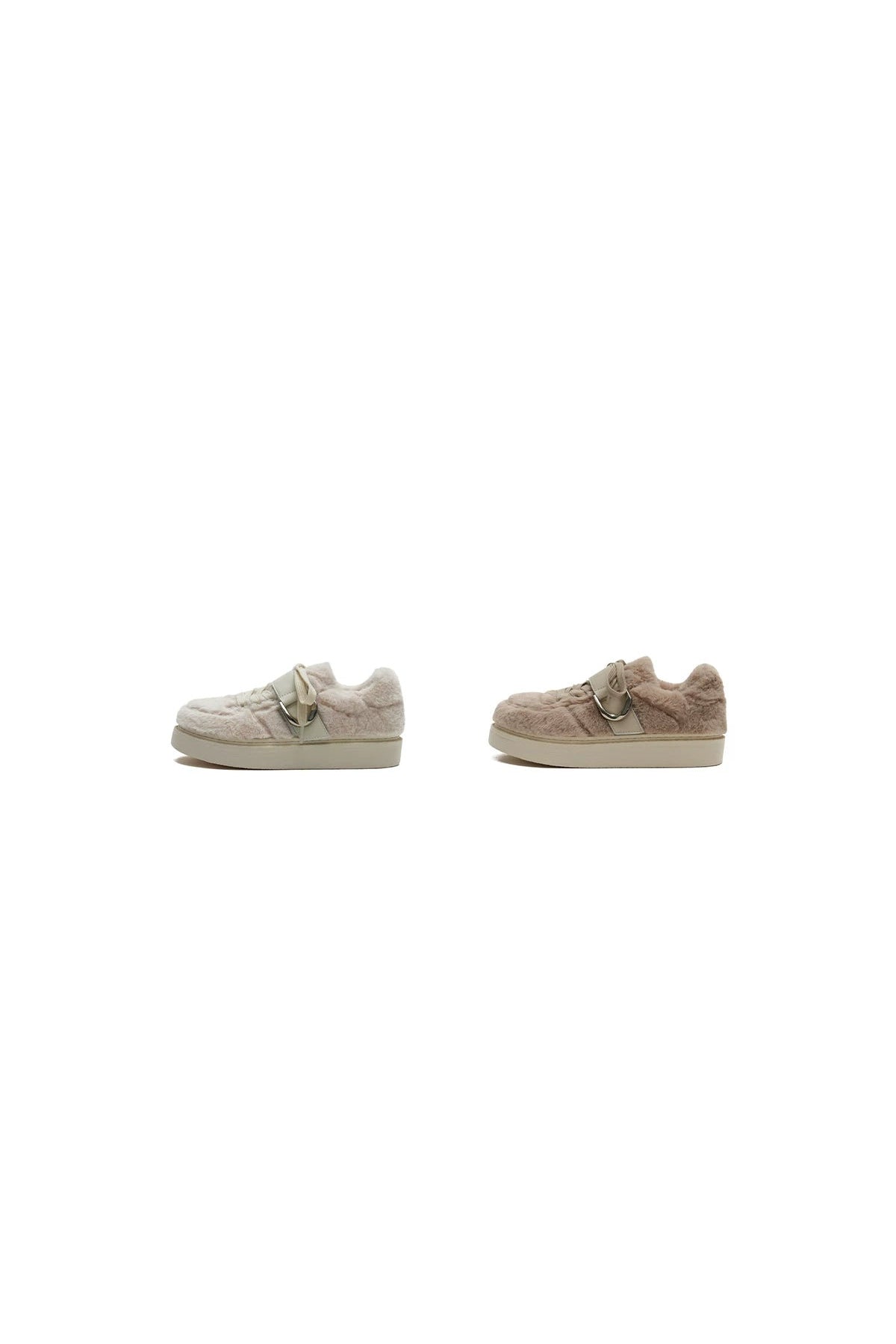 Sneakers morbide e pelose con suola spessa