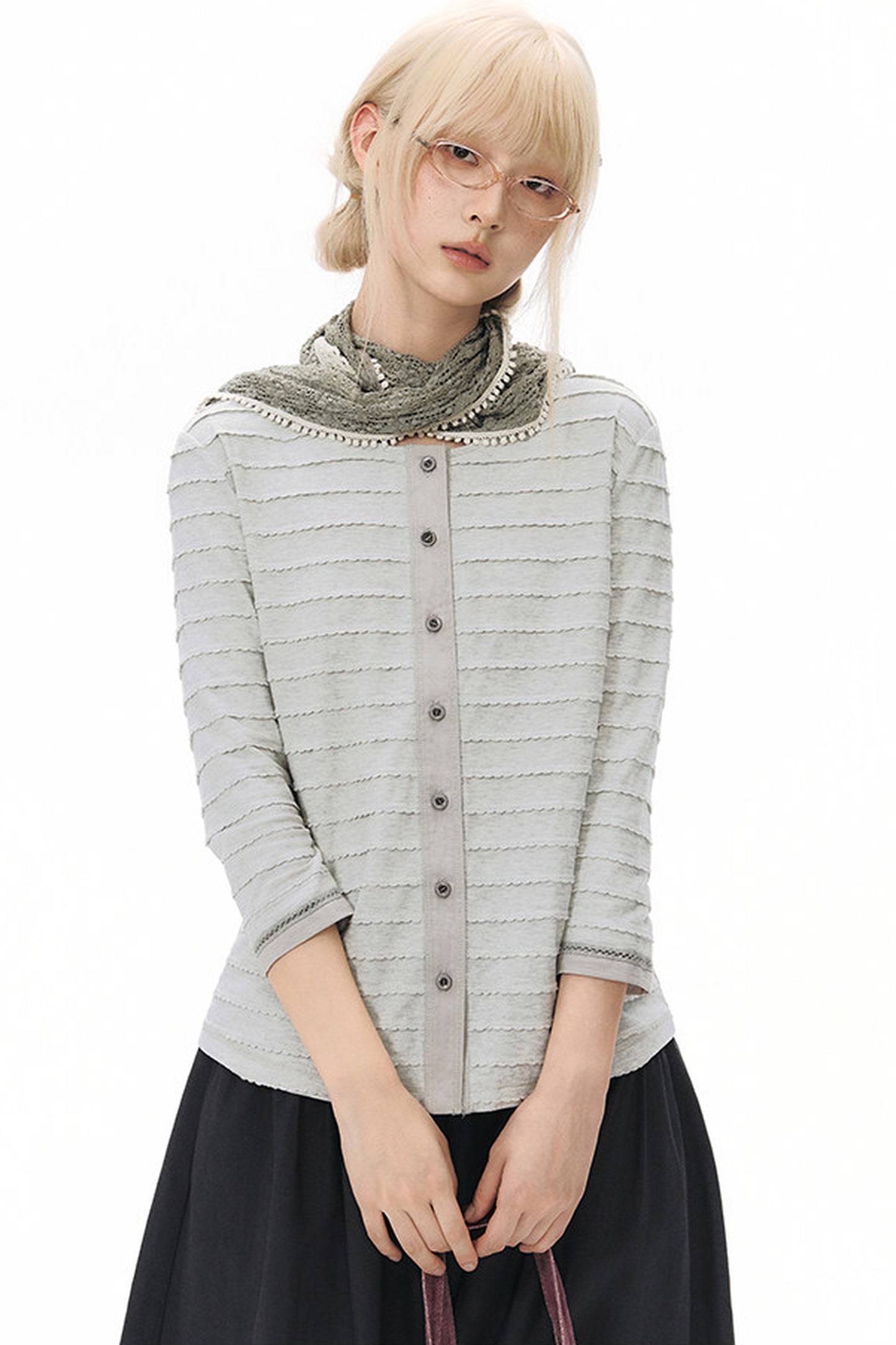 Haut cardigan tricoté à manches longues
