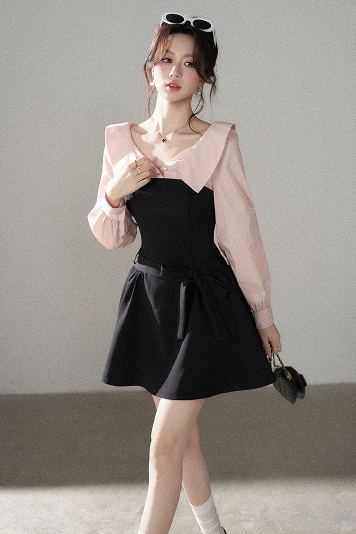 Black Flared Shirt Dress