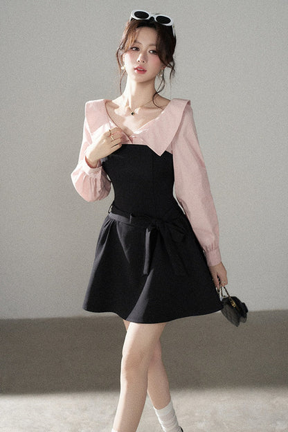 Black Flared Shirt Dress