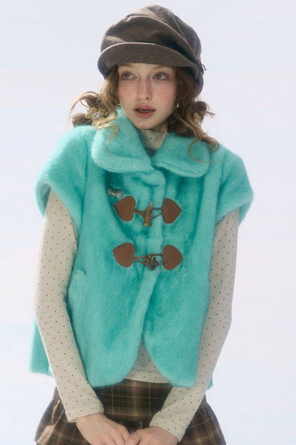 Toggle Button Lamb Wool Vest