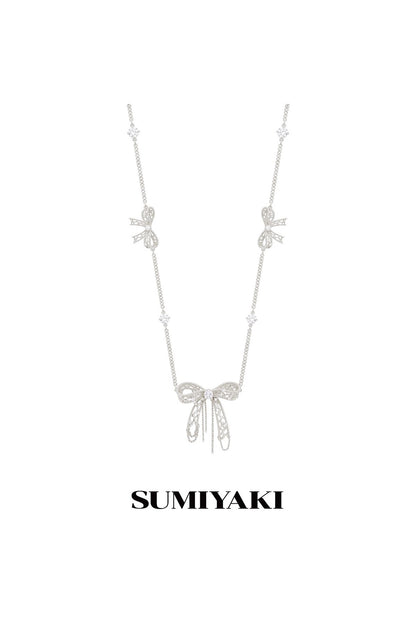 Lace Bow Clavicle Necklace