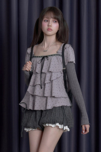 Soft Twist-Knit Lantern Shorts