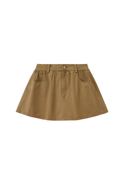 Washed Vintage Pleated Skirt