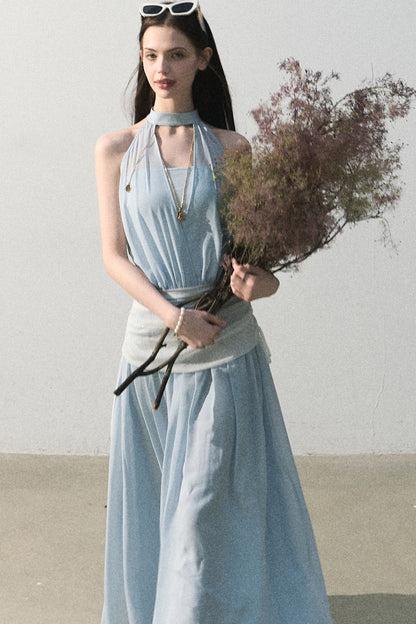 Chiffon Halter Neck Dress
