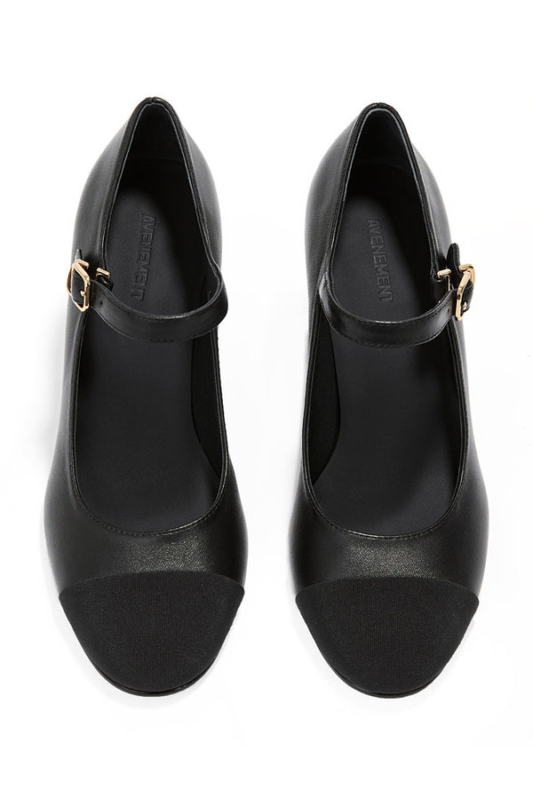 Genuine Leather Chunky Heel Women's Shoes