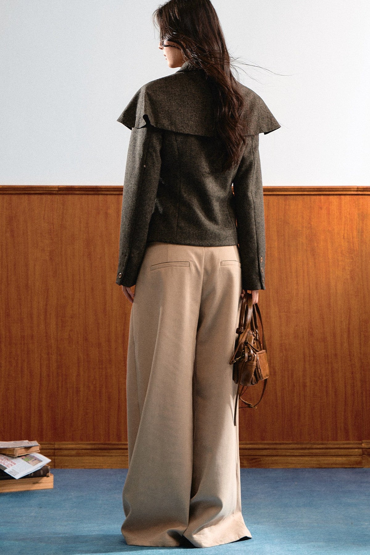 Detachable Cape Wool Coat