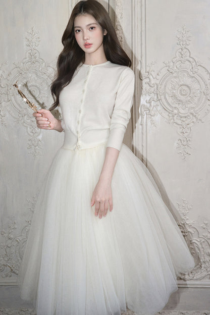 White Mesh Tutu Skirt