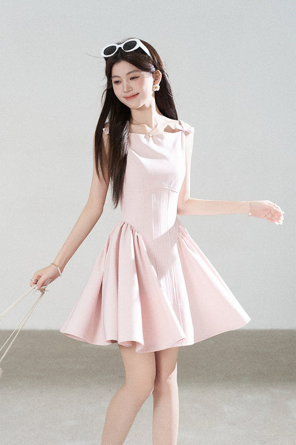 Pink Strap A-Line Dress