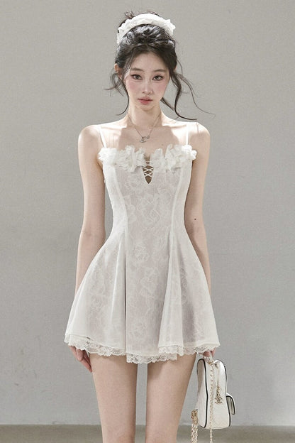 Lace Mesh Floral Dress